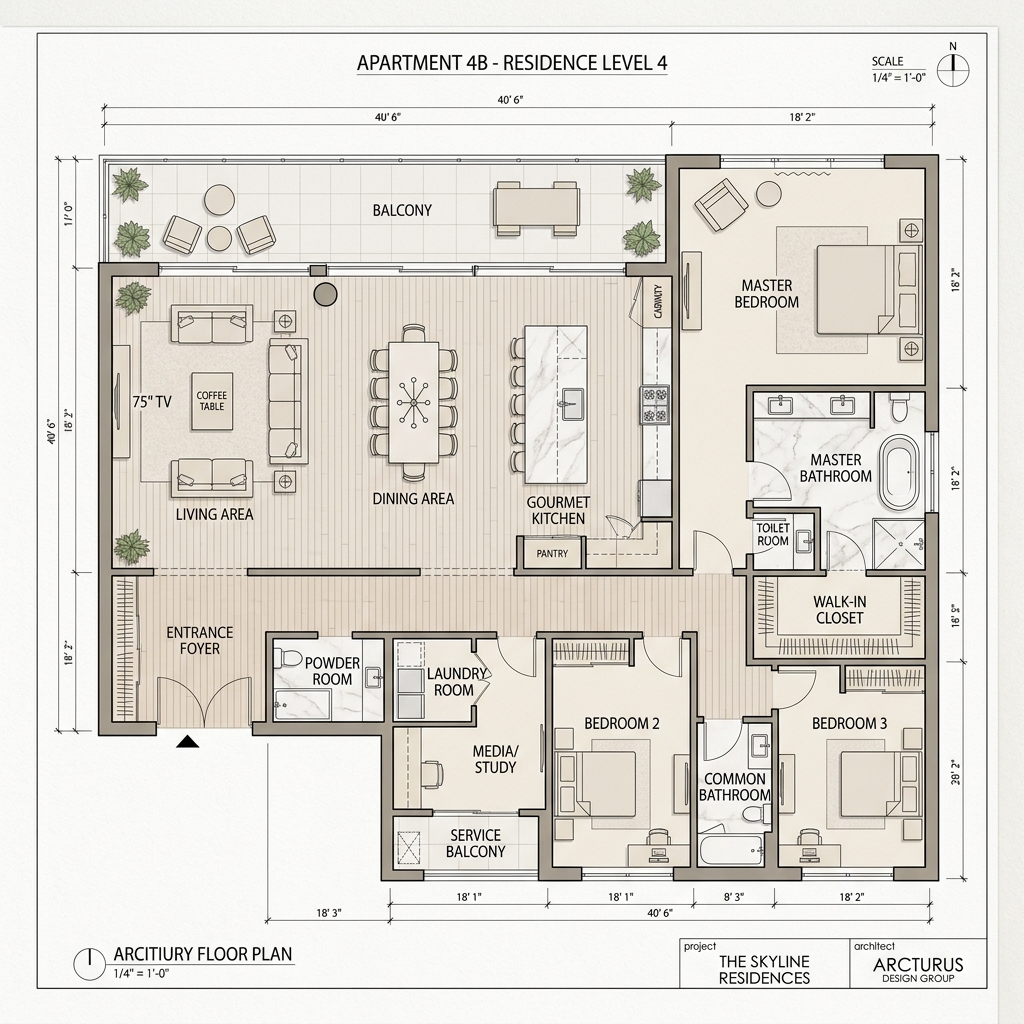 3.5 BHK Floor Plan